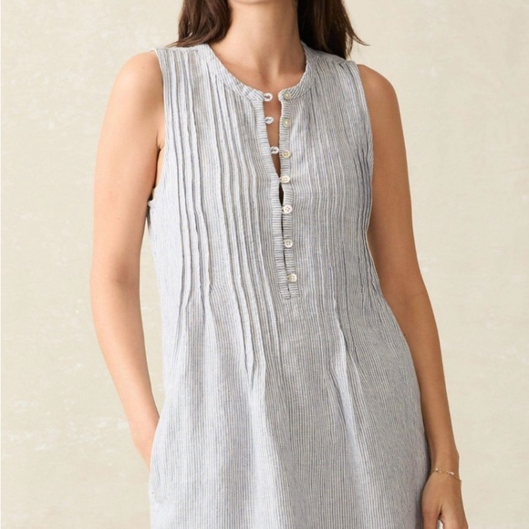 Faherty Dresses & Skirts - Pre-Owned Women’s Faherty Isha Dress Blue Mini Stripe